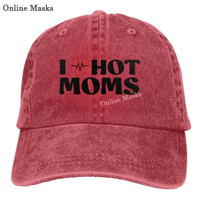 I Love Hot Dads I Heart Hot Dads Love Hot Dads Hat Baseball Cap Adjustable Washable Cowboy Hat Denim Cap for Man Woman