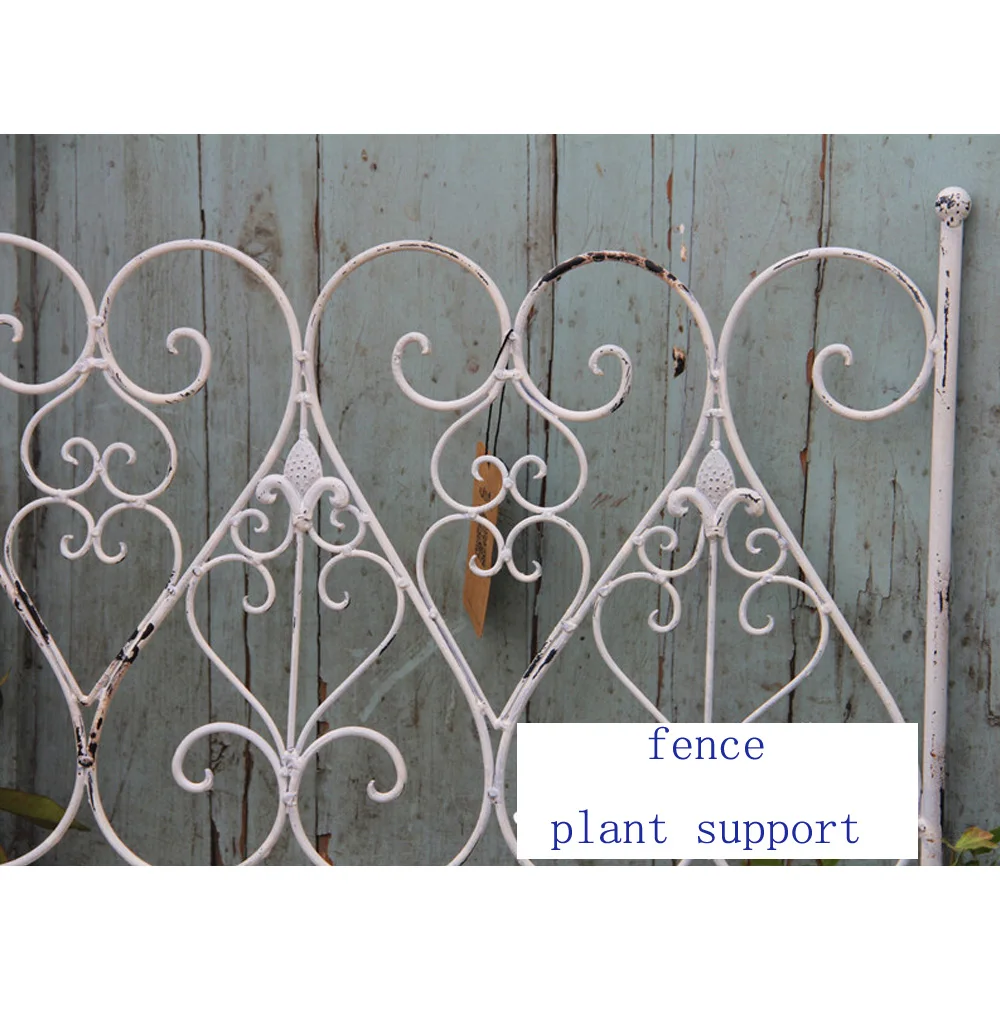 Garden Decor Handmade Vintage Retro White Metal Plant Support Frame