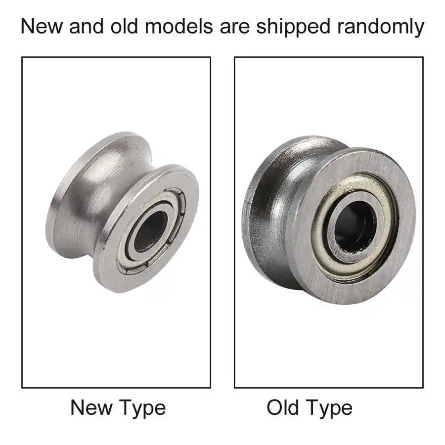 10pcs 624ZZ U V Groove Ball Bearing Guide Pulley For Rail Track Linear Motion System U624ZZ Bearing U Groove Bearing