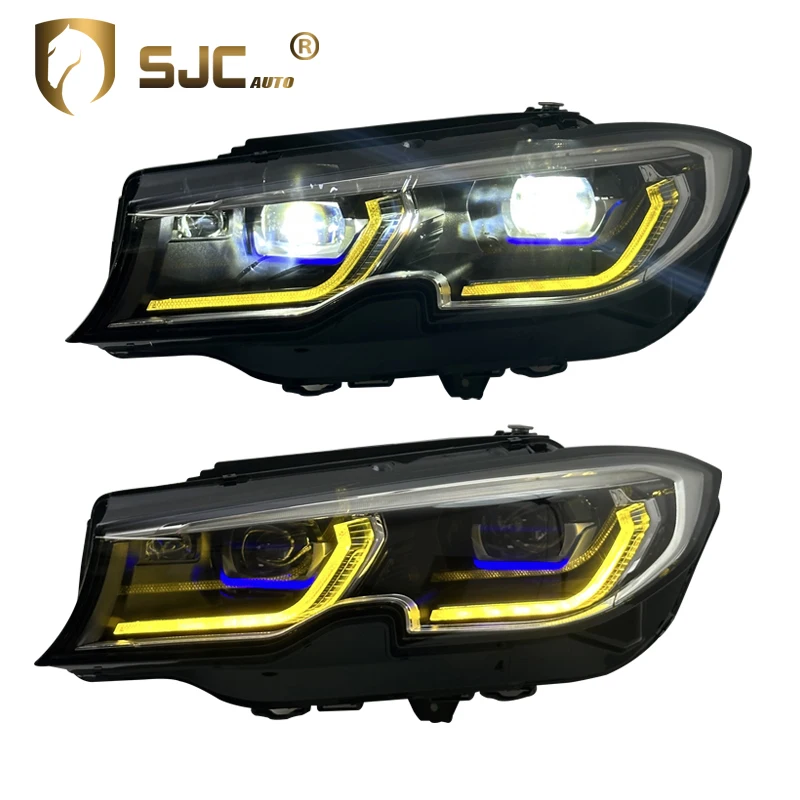 

SJC Auto Car Headlight for BMW 3 Series G20 G28 2020-2022 Yellow DRL New Style Laser Headlight Front Lamp