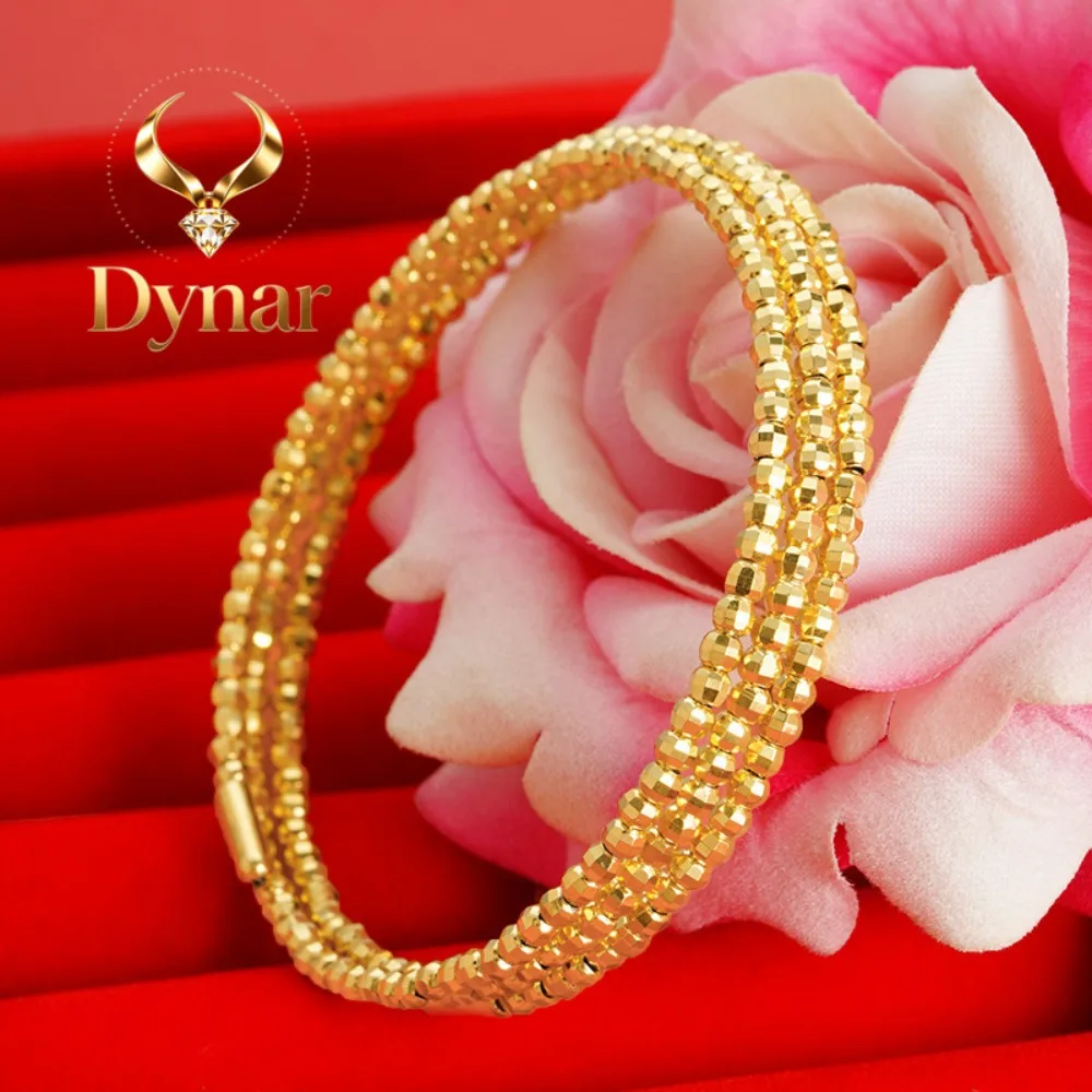 Dynar Jewelry    Luxury 24K 9999 Pure Gold real gold Tie Di Bracelet Women's Three-life III Bracelet Three-layer Bracelet