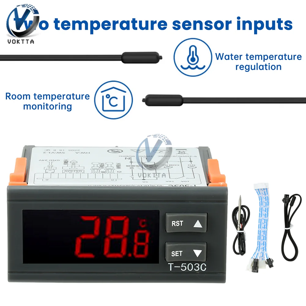 

T-503C DC 24 В лазерный регулятор температуры охладителя высокоточный промышленный термостат терморегулятор умный нагрев охлаждение