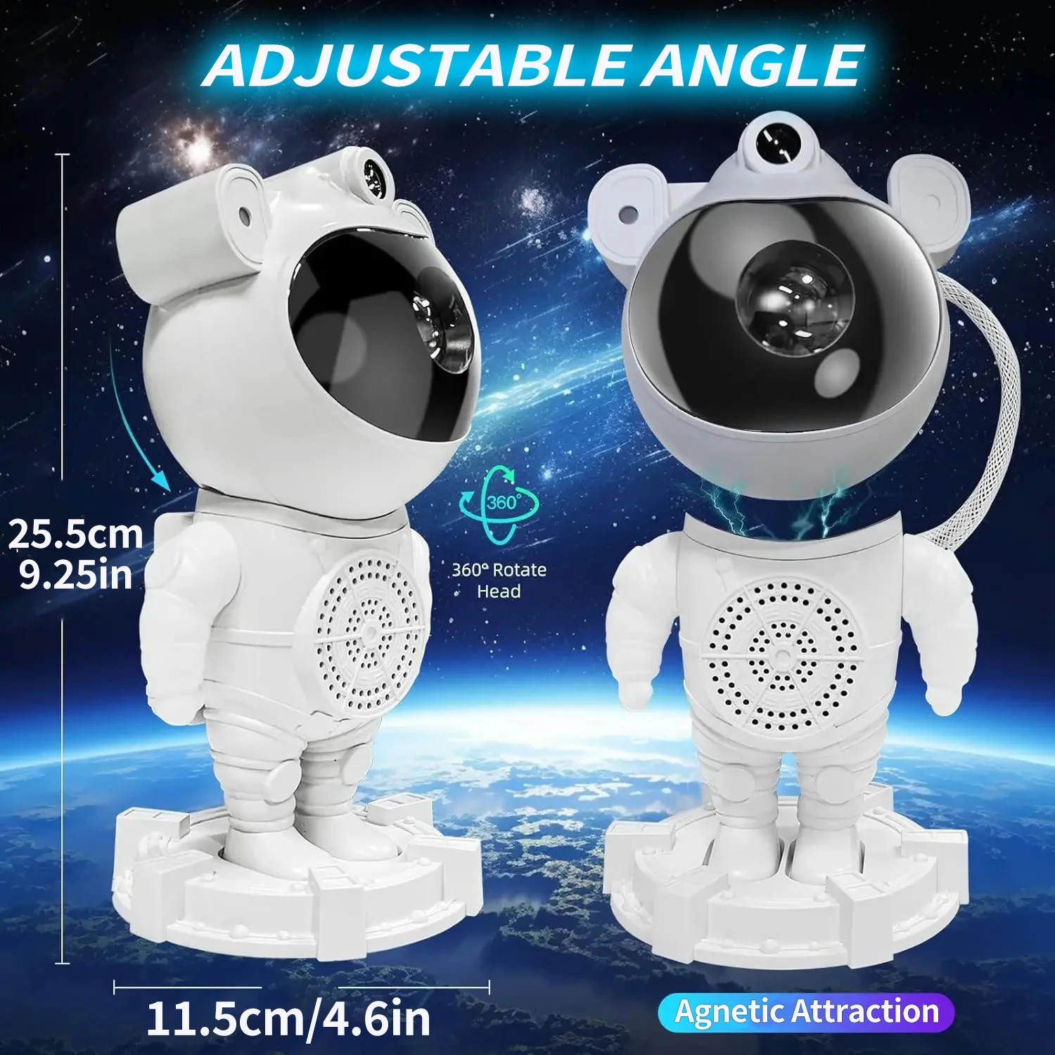 1pc astronauta estrela galáxia lâmpada do projetor luz noturna, astronauta nebulosa estrelada teto lâmpada led com temporizador, controle remoto