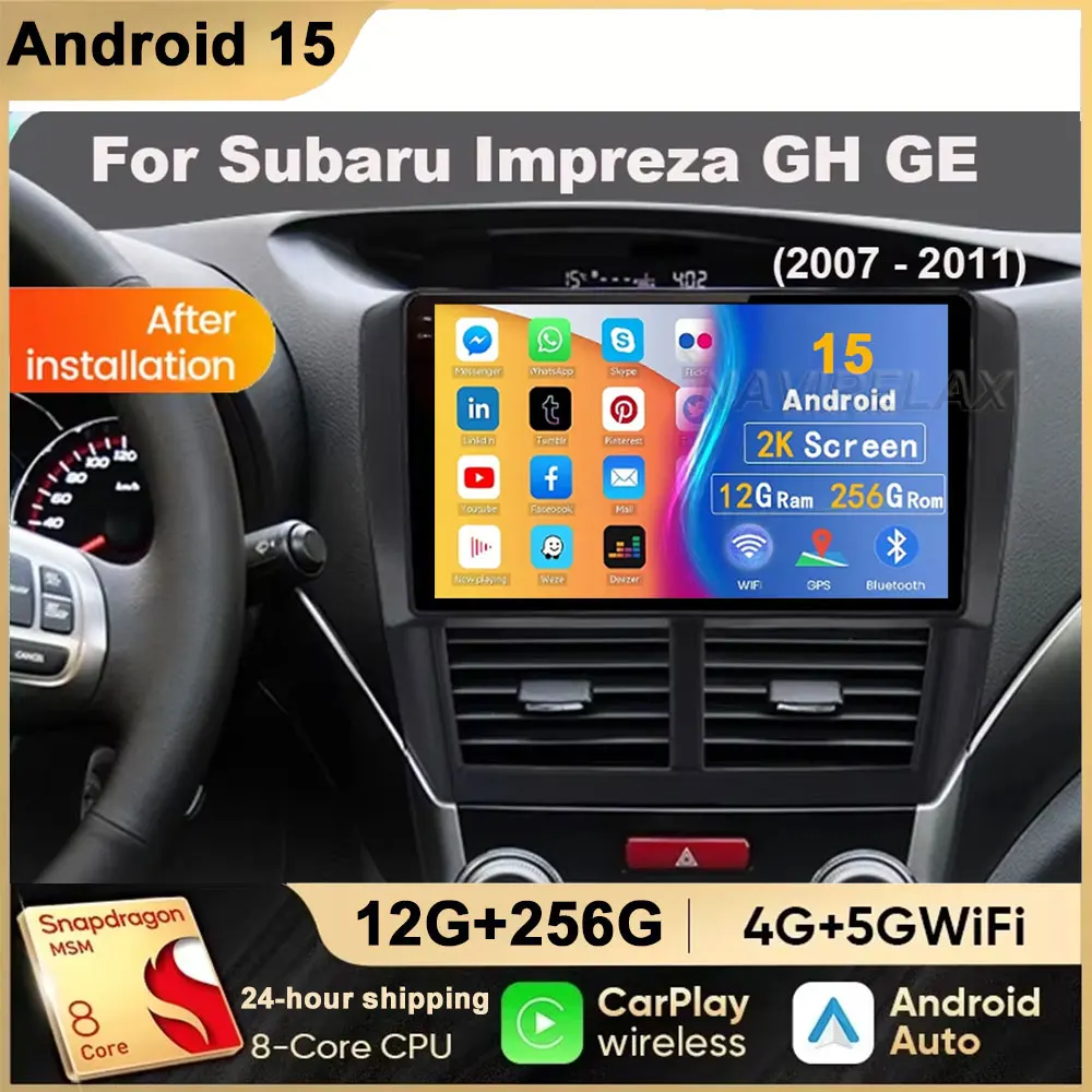 Android 16 Carplay Car Radio For Subaru Forester 3 SH 2007 2008 2013 For Impreza GH GE 2 Din Multimedia Player 2 Din Head Unit