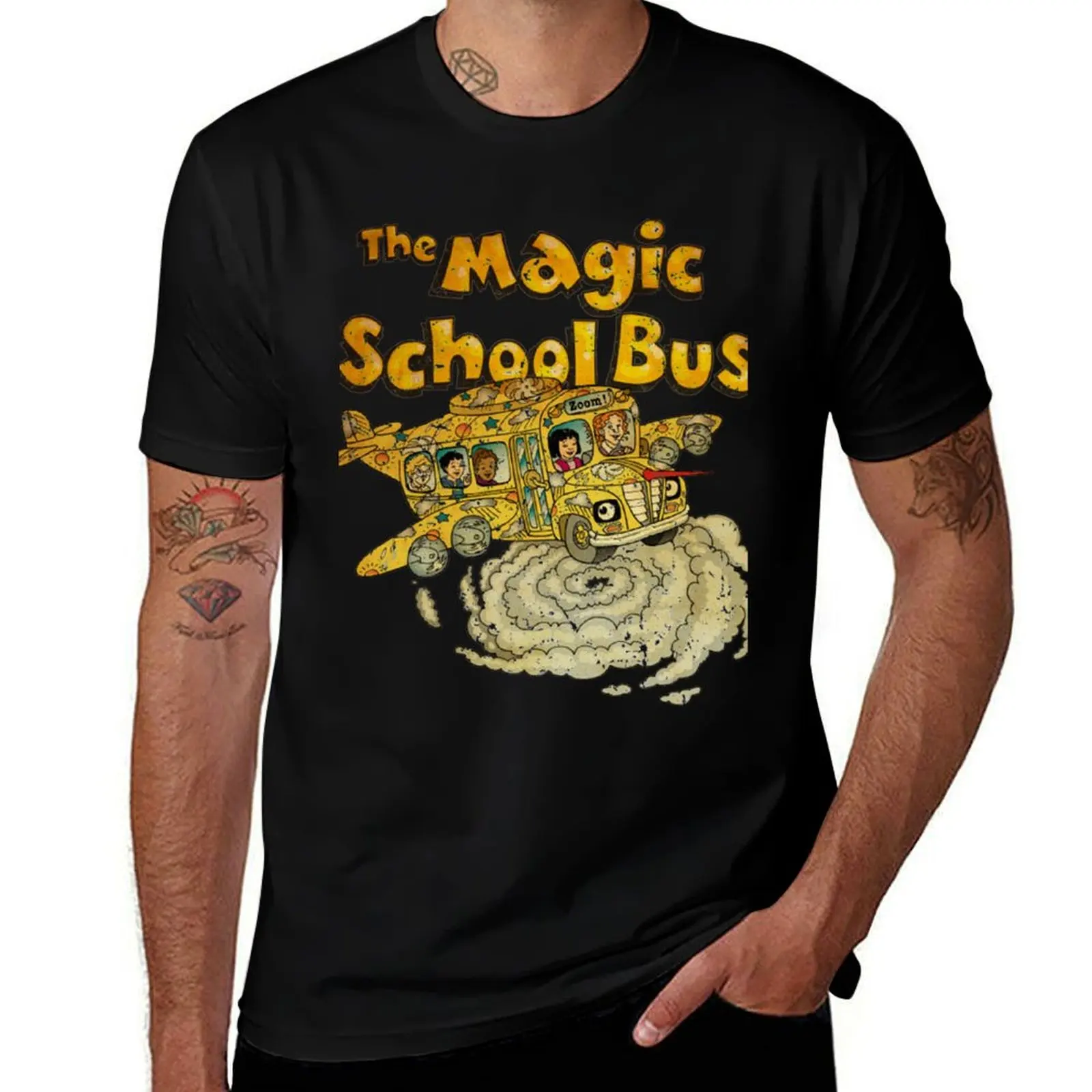 ZOOM THE MAGIC SCHOOL BUS RETRO T-Shirt Relaxed Fit Casual Short Sleeve Top