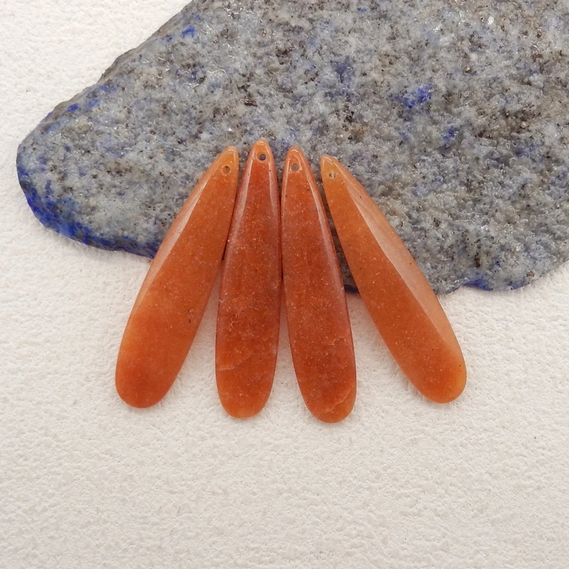 

Natural Stone Red Aventurine Pendants For Jewelry Making,Water Drop Gemstone Charms,DIY Necklace,42x10x4mm,10g,4Pcs