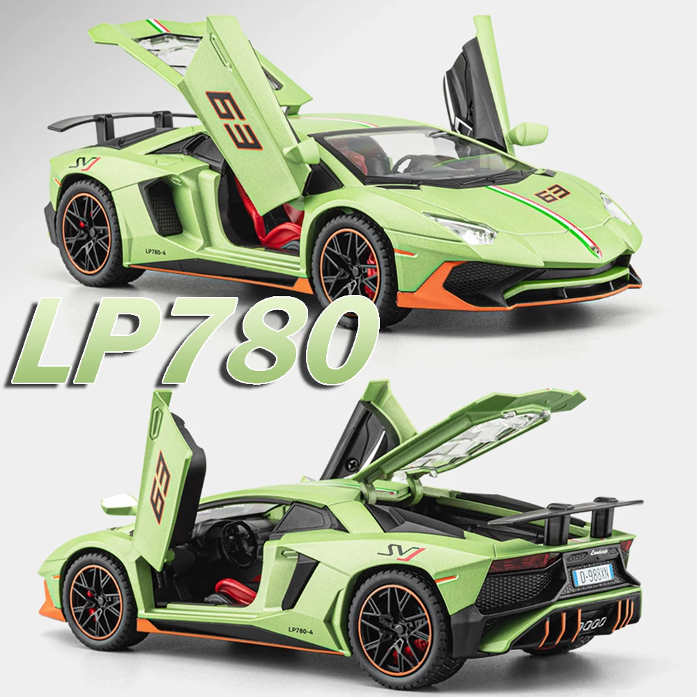 1:22 LP780 VENOM ミニチュア スーパーカー おもちゃ モデル 合金 ダイキャスト サウンド ライト ドア開閉 プルバック コレクション スポーツカー 子供向けギフト