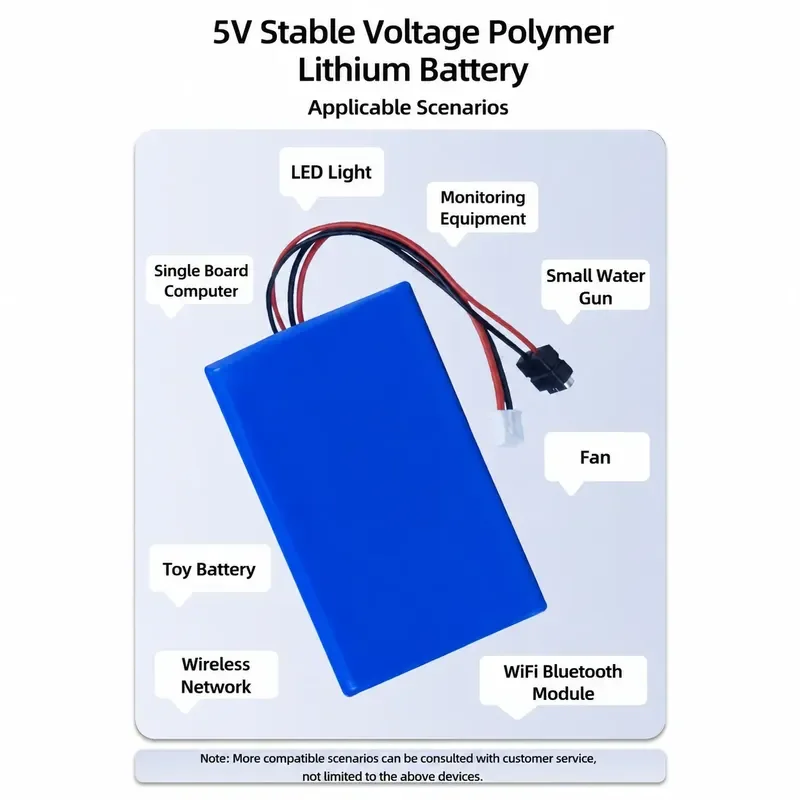 5V Lithium Polymer Rechargeable Battery for MCU Wireless Network WiFi Bluetooth Module