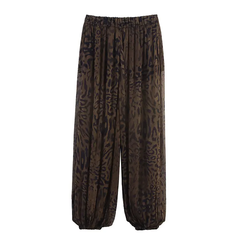빈티지 레오파드 팬츠 오버사이즈 뉴 Y2k 여성 캐주얼 루즈 와이드 레그 바지 레트로 틴 스트레이트 바지 힙합 스트리트웨어 브랜드