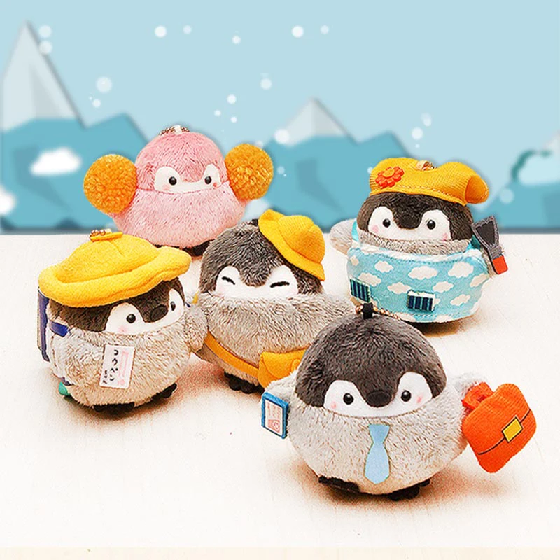 

9CM Cute Pluff Penguin Keychain Simulation Lovely Keychain Ladies Bag Plush Toy Doll Hanging Student Backpack Lover Pendant Gift