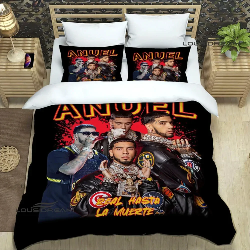 Rapper Anuel AA printed Bedding Sets exquisite bed supplies set duvet cover bed comforter set bedding set luxury birthday gift