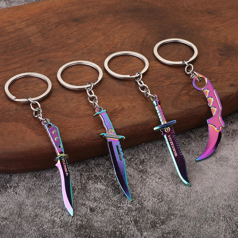 

Valorant Melee Knife Karambit Impression Claw Cutter Full Metal Model Keychain Pendant Tactical Sword Keyrings Collections