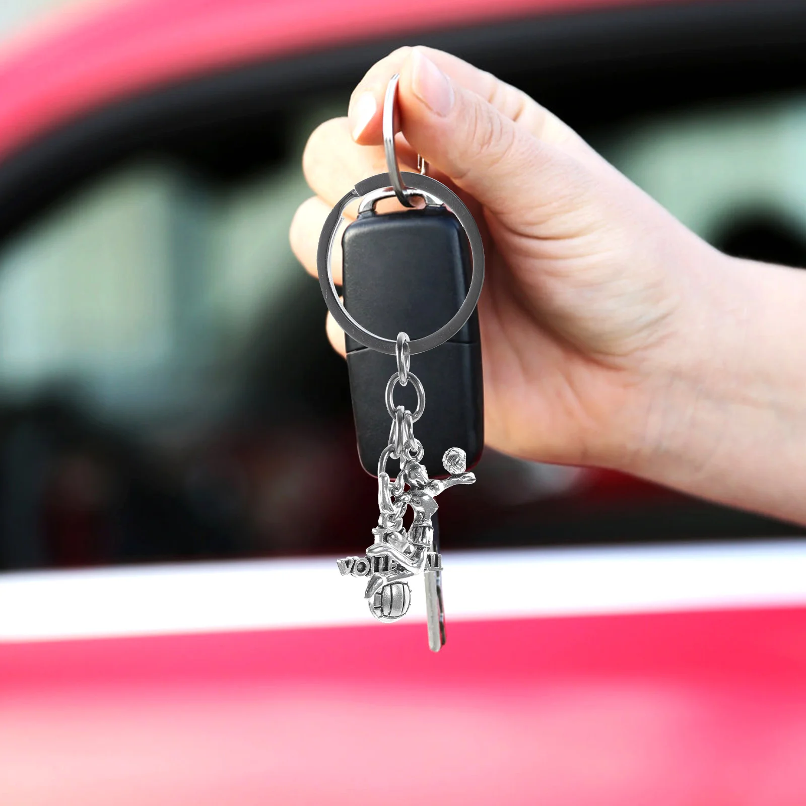 

Volleyball Keychain Zinc Alloy Portable Hanging Bag Pendant Decorative Compact Key Chain for Sports Fans Volleyball Keychain