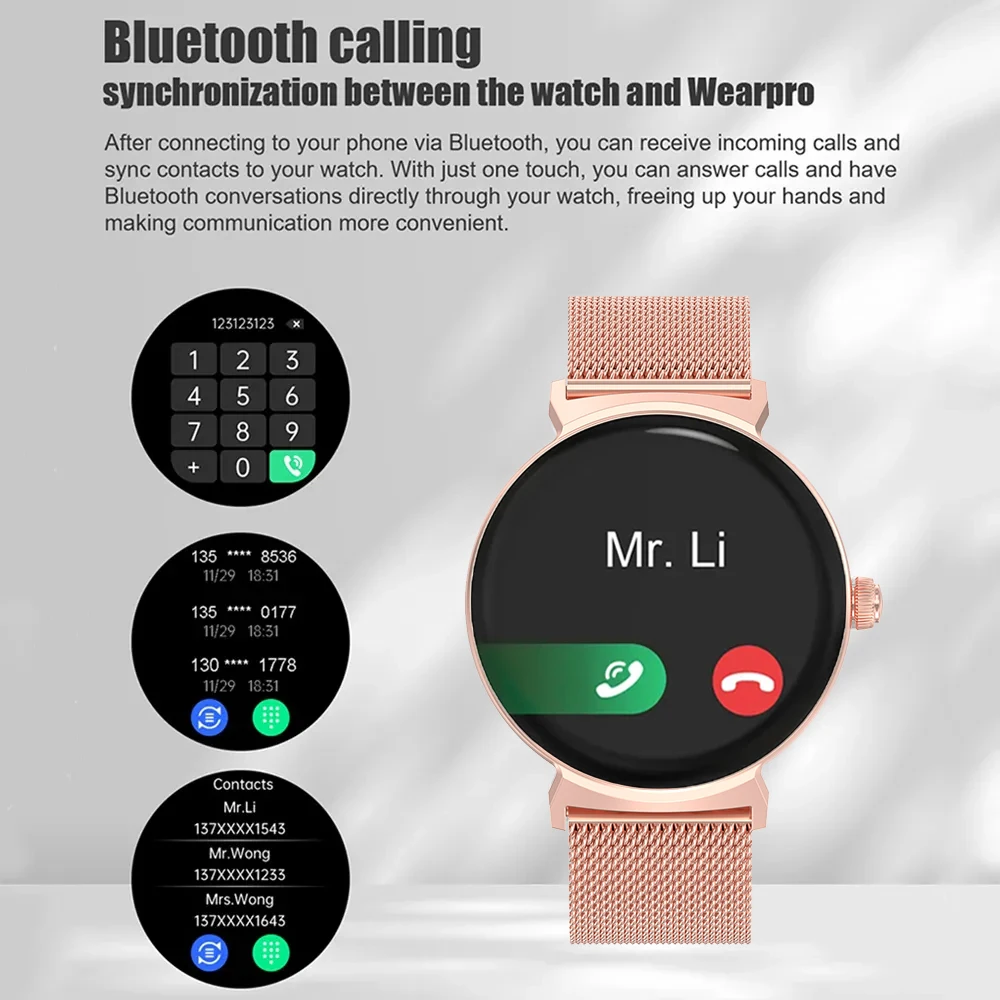 2024 New Women Smart Watch Bluetooth Call Sports Watches Luxury Ladies Clock Custom Dial Heart Rate ECG PPG Smartwatch For Women