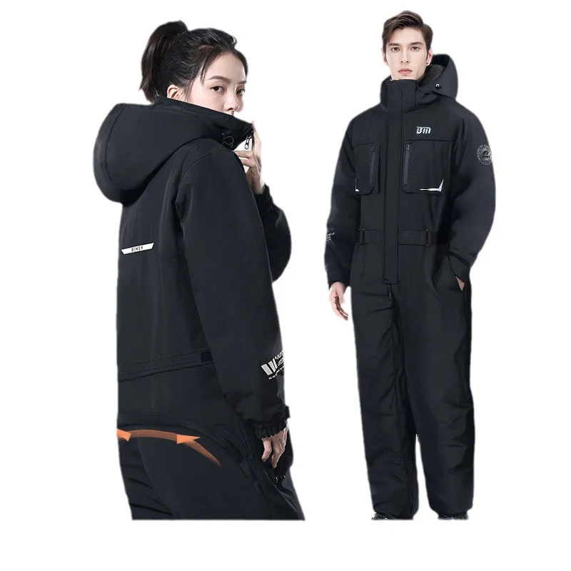 Ropa de invierno para motociclismo a prueba de frío, mono de algodón cálido con diseño de cintura a la moda para invierno, traje impermeable grueso para moto de nieve