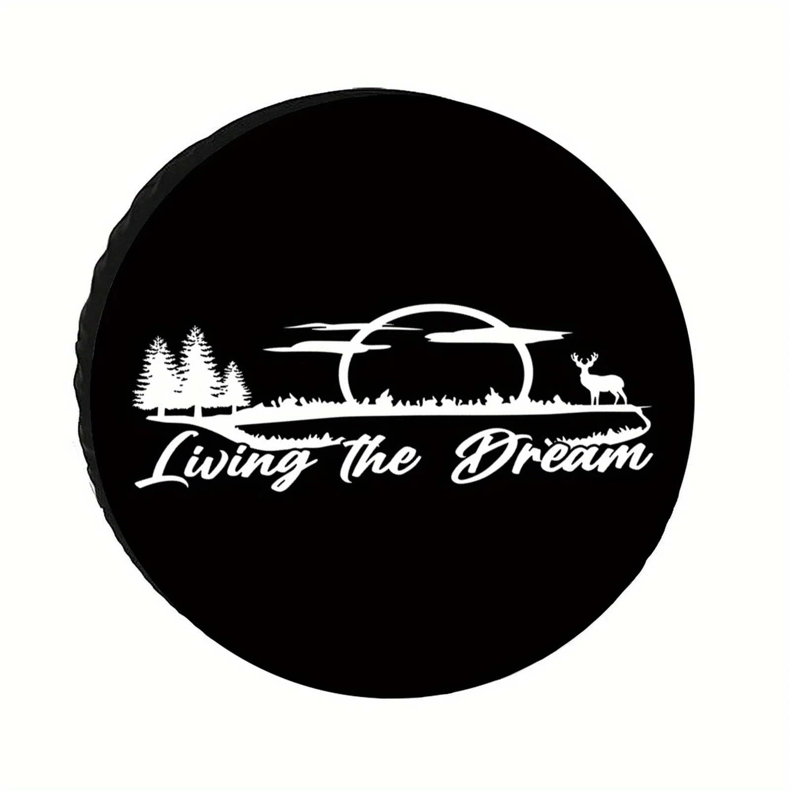 1pc Universal Weatherproof Tire Protector - Minimalist Style Natural Forest Spare Tire Cover - Durable Polyester Material, Fits