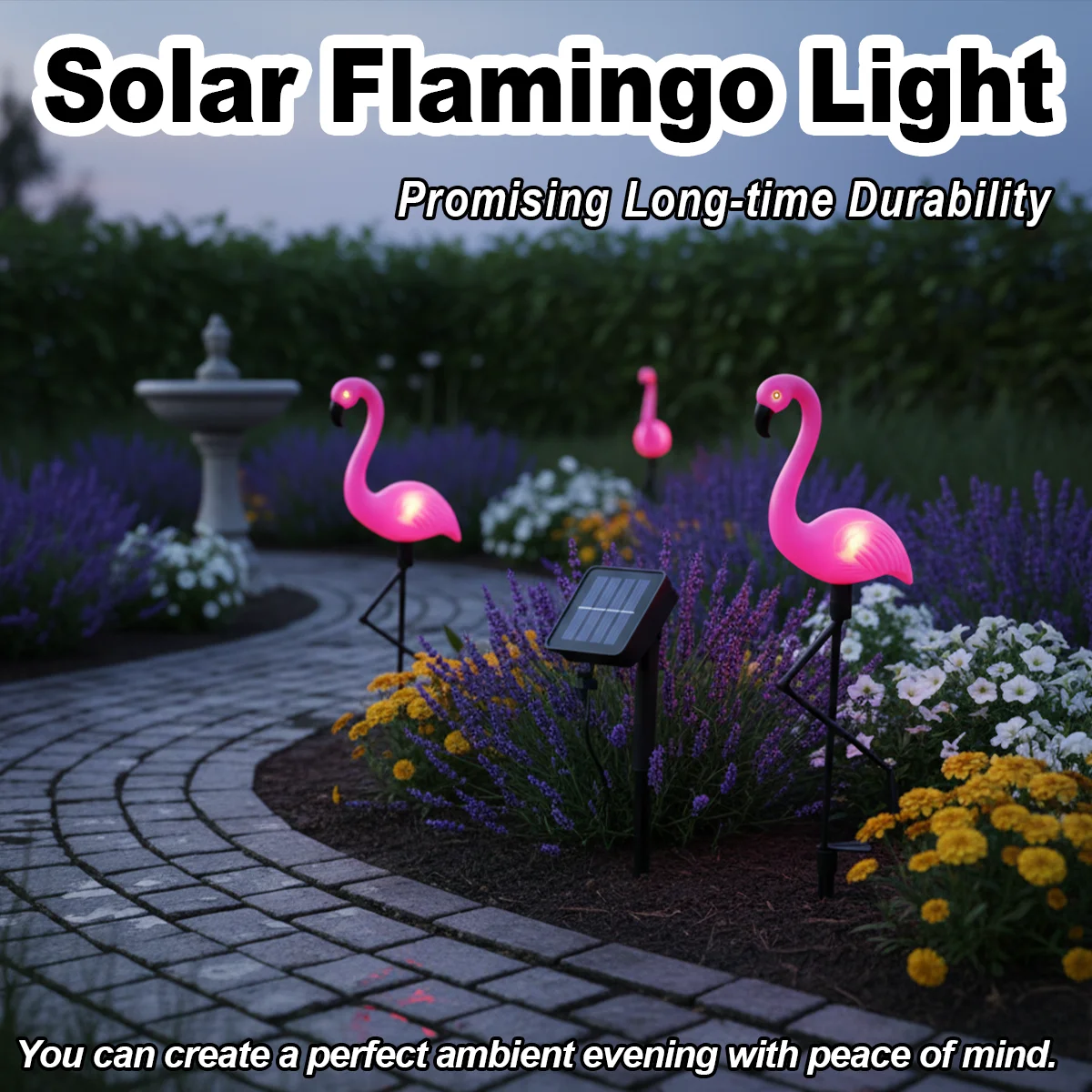 فلامنغو ضوء الشمس الفناء الخلفي الأضواء الكاشفة تعمل بالطاقة الشمسية حديقة التلقائي تشغيل/إيقاف ديكور فناء الممشى مسار الشارع في الهواء الطلق