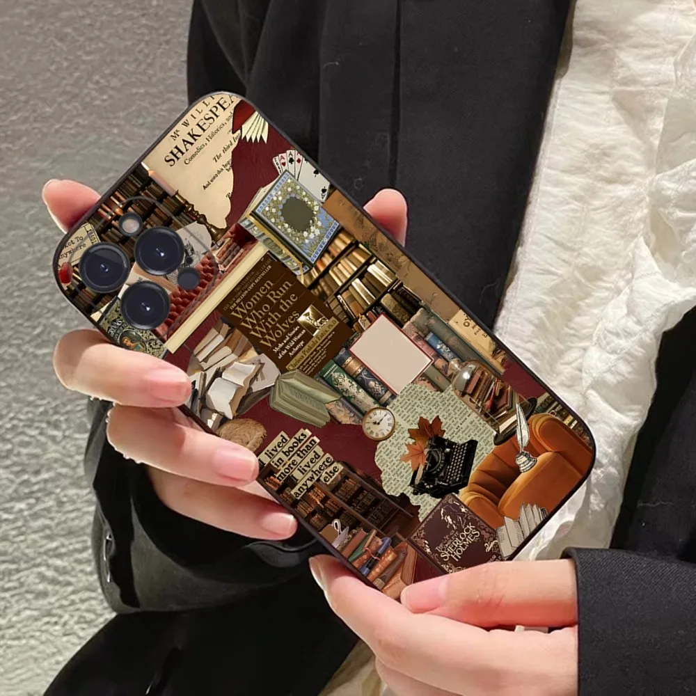 Library Books card Phone Case For iPhone 15 14 11 12 13 Mini Pro XS Max Cover 6 7 8 Plus X XR SE 2020 Funda Shell