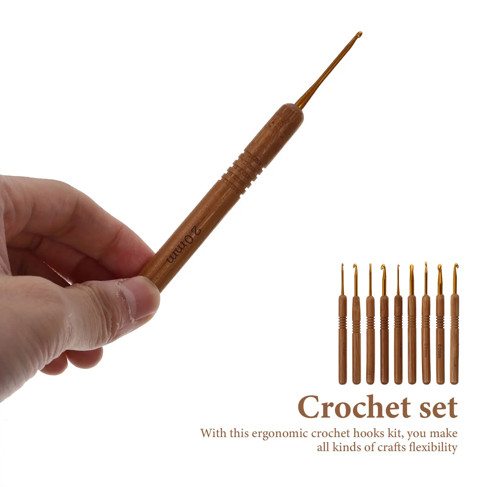 

9Pcs Fine Workmanship Crochet Hooks Set Durable Knitting Needles for Home Supplies Gifts Crochet Hook Knitting Hook