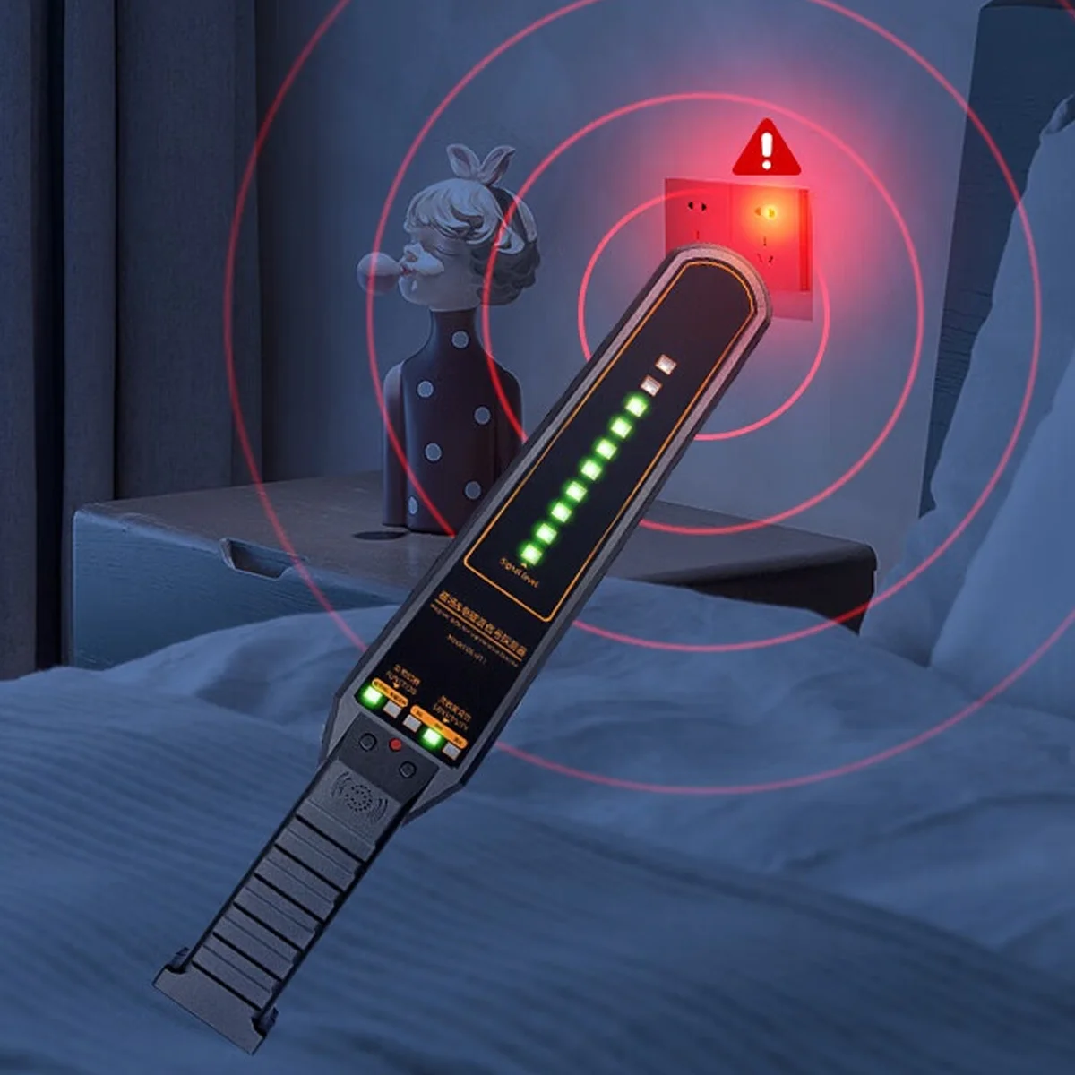 anti-spia intercettazioni e tracciamento GPS Rilevatore professionale Rilevamento magnetico + onde EM Temporizzazione 8-10 ore ABS Durata