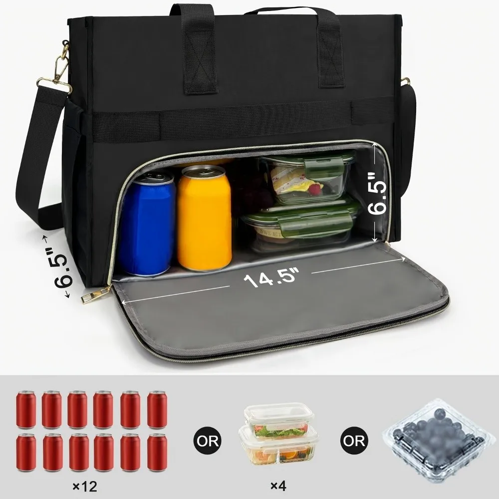 New Multifunctional Insulated Lunch Bag Leak-Proof Thermal Work Tote Bag Shoulder Strap Oxford Fabric Lunch Carrier Work