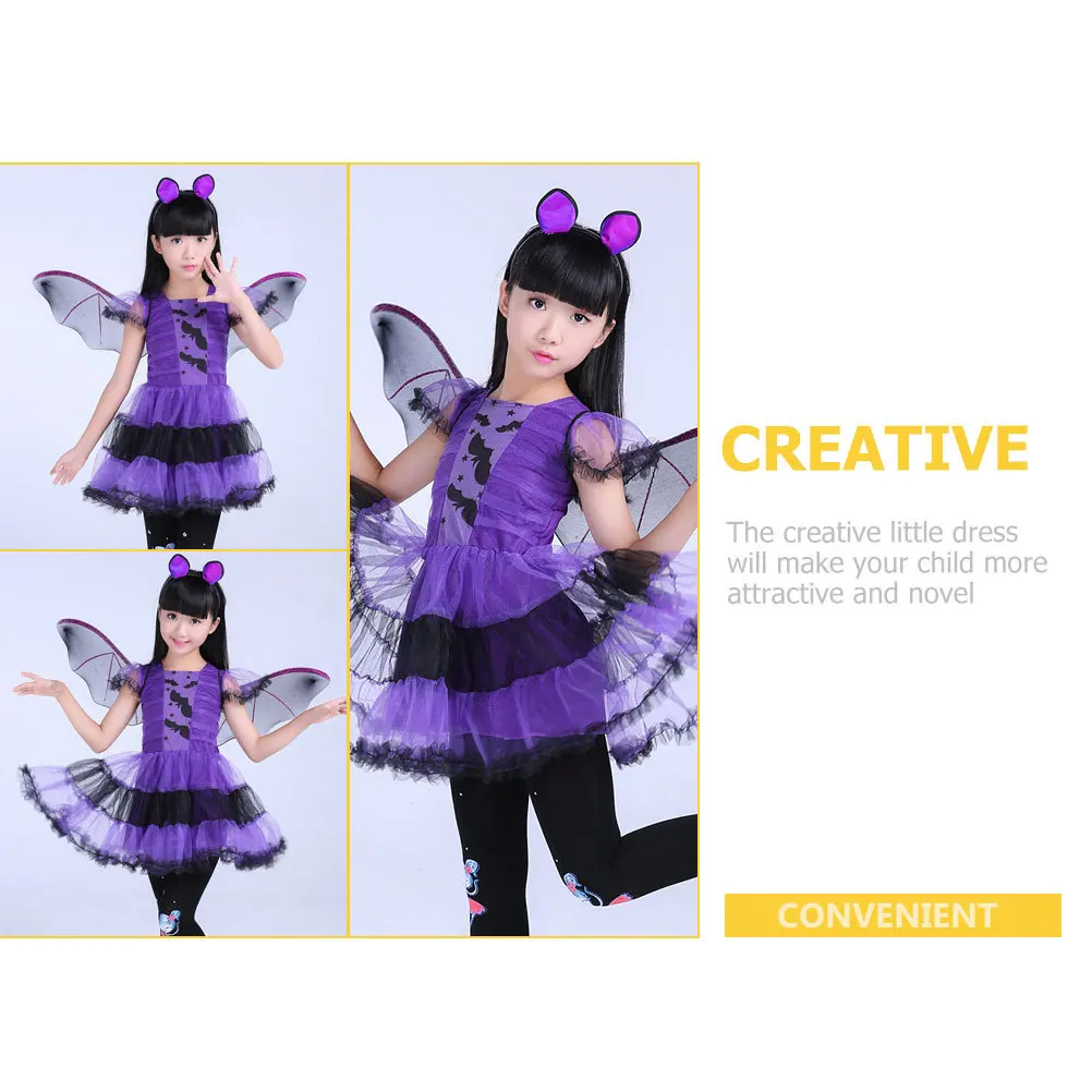 할로윈 마녀 망토 소녀 역할 놀이 옷 어린이 코스프레 슈트 가볍고 변색 없음 변형 없음 유아 의상 드레스 재미