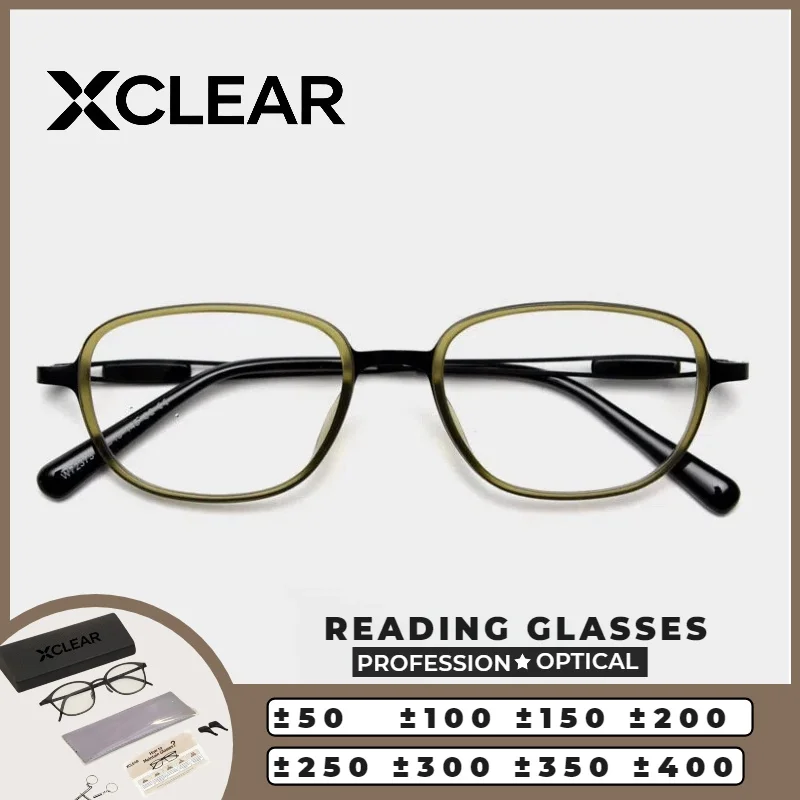 

XCLEAR Reading Glasses Square Rectangular men Blue Light Blocking Myopia Customized Progressive Prescription Glasses