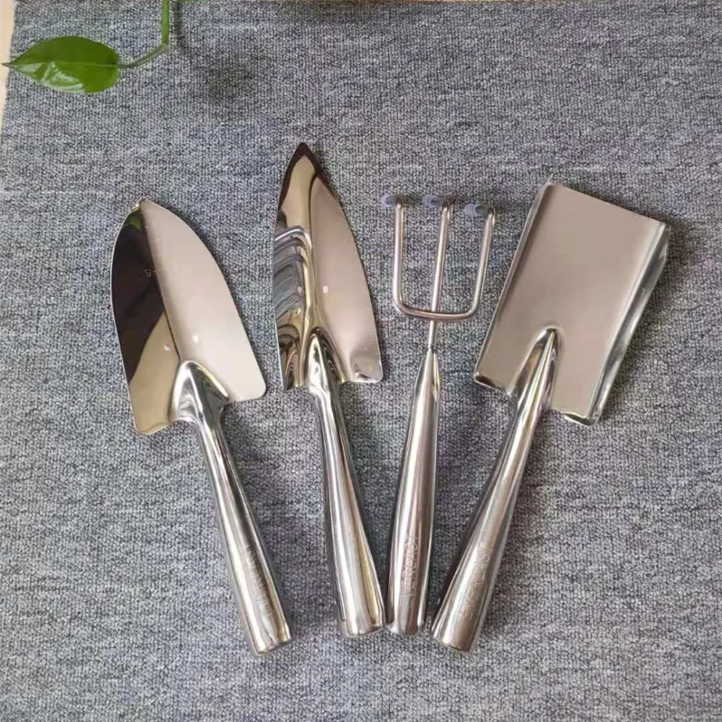 Mini Gardening Three-Piece Tool Set Stainless Steel Shovel Rake Gardening Tools Garden Pot Planting Tools Soil Transplant