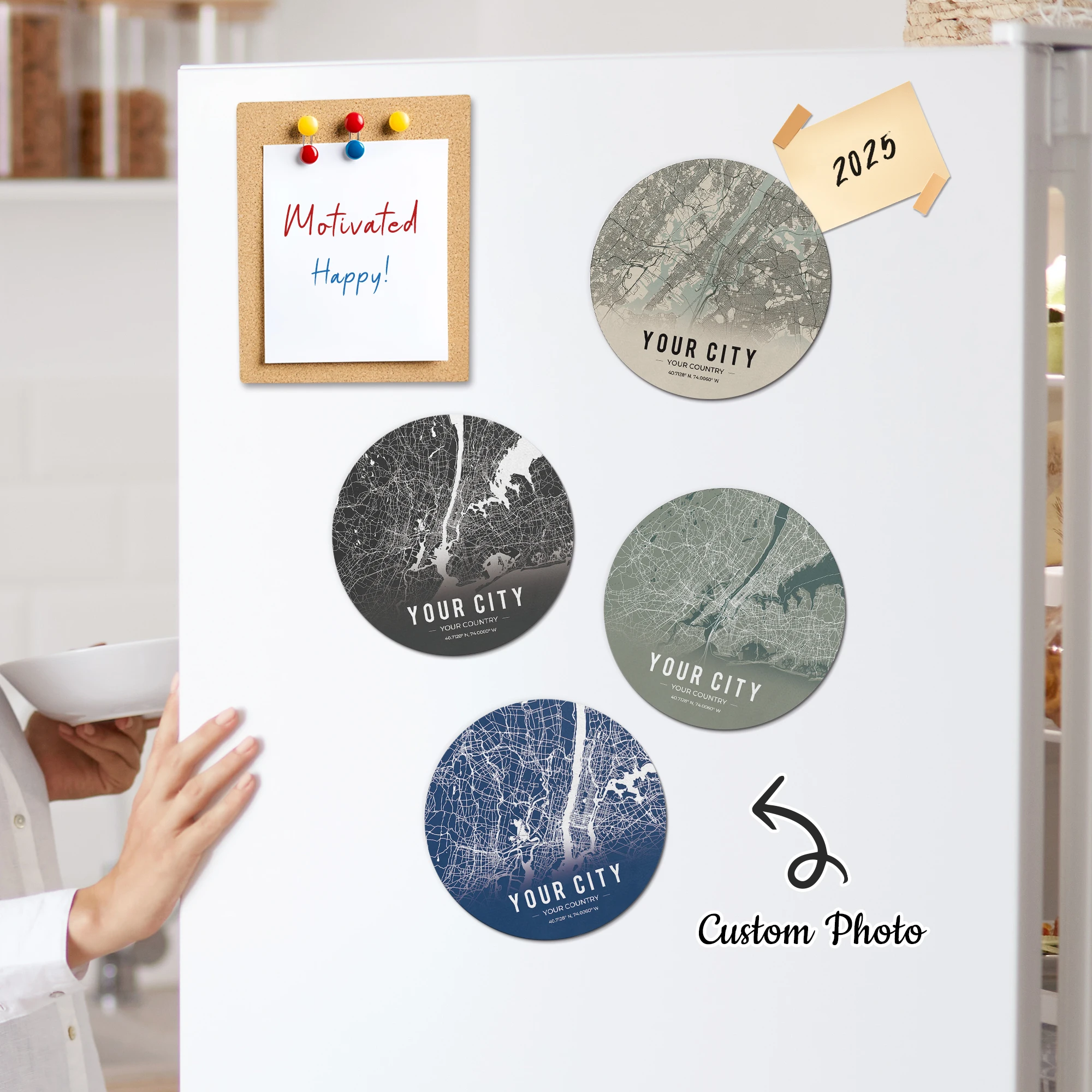 

Personalized Map Refrigerator Magnet Customized City Refrigerator Magnet Anniversary Gift Kitchen Dining Room Home Decor