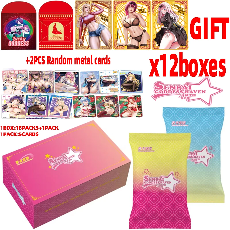 

Wholesale 12/24/48BOXES Goddess Story Senpai 4 Cards Anime Games Girl Party Swimsuit Bikini Feast Booster Box Hobbies Toys Gift