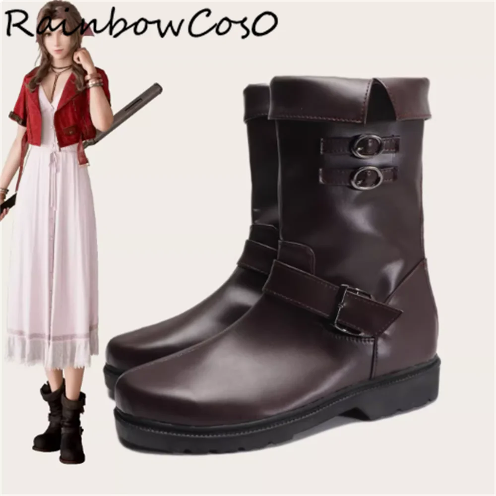 

Aerith Gainsborough Final Fantasy Cosplay Shoes Boots Game Anime Party Halloween RainbowCos0 W5433