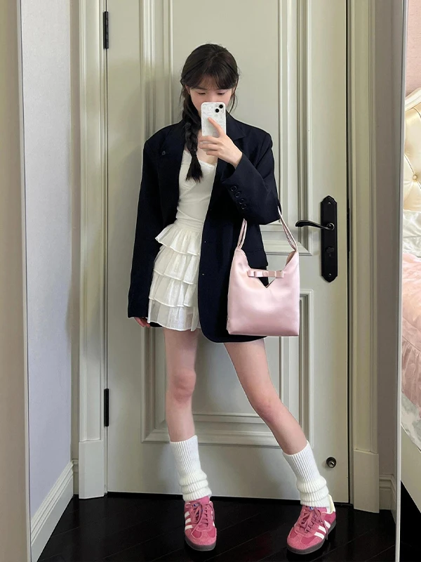 

Ele Casual Bla Suit Jaet Women's Single Button Sli Top Spring Autumn New Sle Commute Sle Long Sve Collar