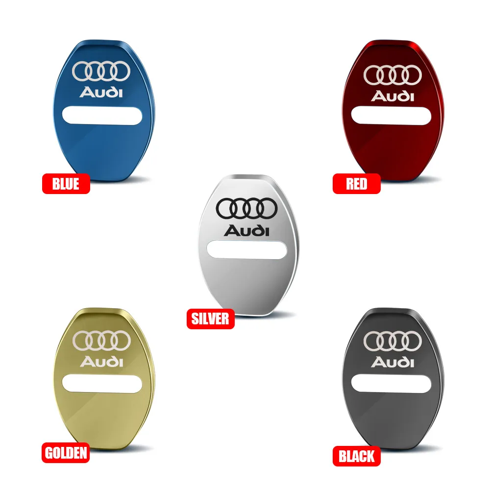 Car Styling Door Lock Cover Case Protective Stickers Decoration Accessories for Audi S A3 A4 B8 8P 8V B6 A5 A6 C7 Q5 B9 B7 C6 A1