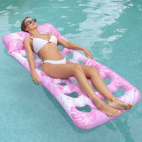 Inflatable Pool Float Lounger with Headrest Floating Lounger Air Mattress PVC Swimming Pool Air Mattress for Swimming Pool Party