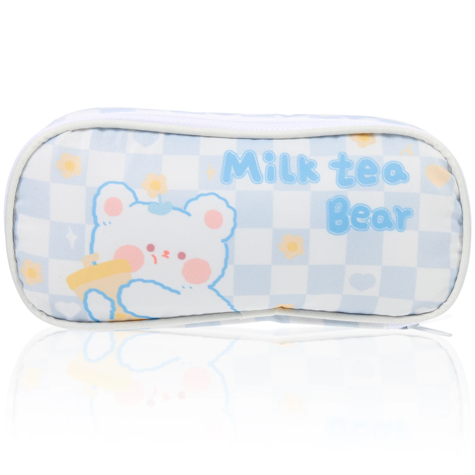 

Portable Pencil Case Large Capacity Kids Pouch Polyester Stationery Bag Multi Use Pen Bag Lovely Zipper Design School Supplies