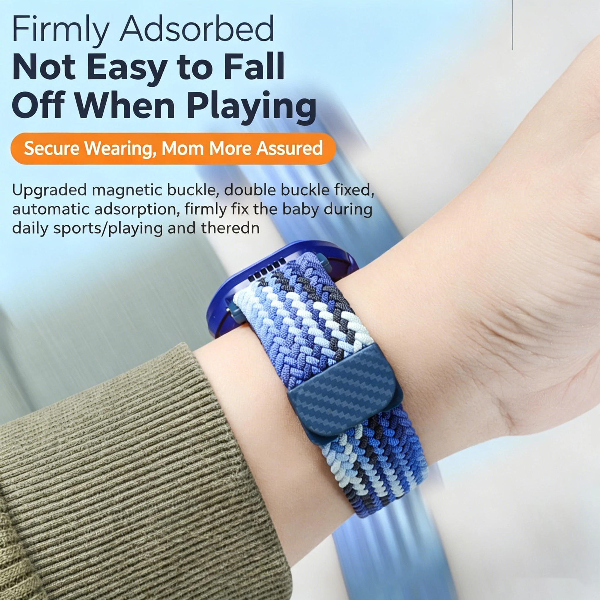Suitable for Huawei Children's Phone Watch 5XPro 4Pro 4X 3Pro 3S Magnetic Woven Elastic Strap