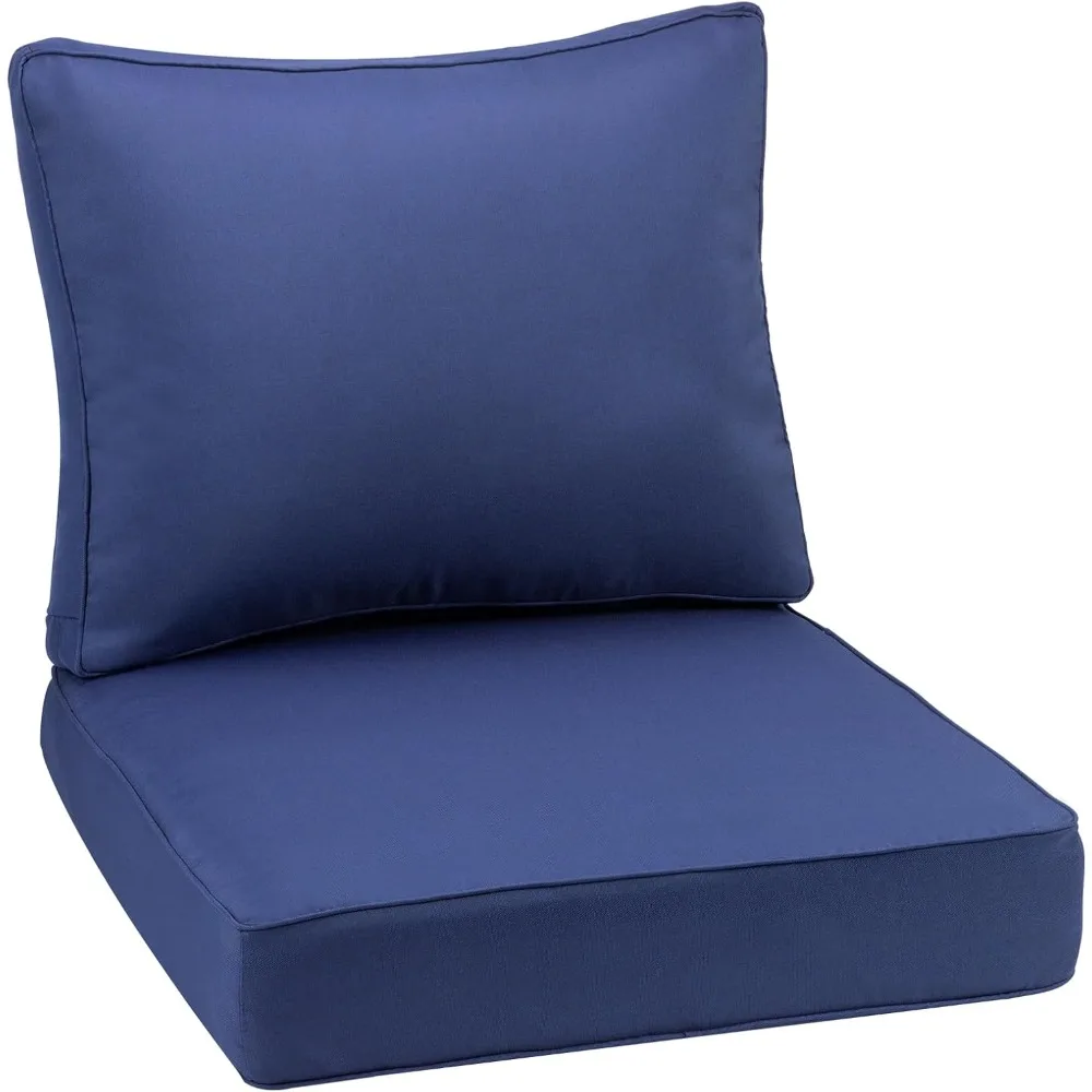 

outdoor deep seating cushion set, 24" x 24", waterproof & fade resistant patio furniture cushions with handle, deep seat and bac