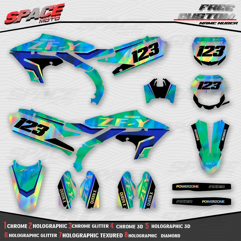SPACE MOTO Custom Motorcycle Graphics Background Decals Stickers For YAMAHA 19-23 YZF250 18-22YZF450 19-22 WRF450 20-23 WRF250