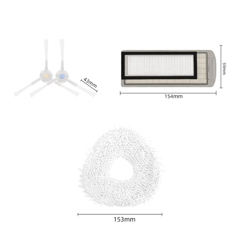 Modulo spazzola laterale filtro HEPA supporto per panno scatola per la polvere per accessori per aspirapolvere robot NARWAL T10 J1 J2
