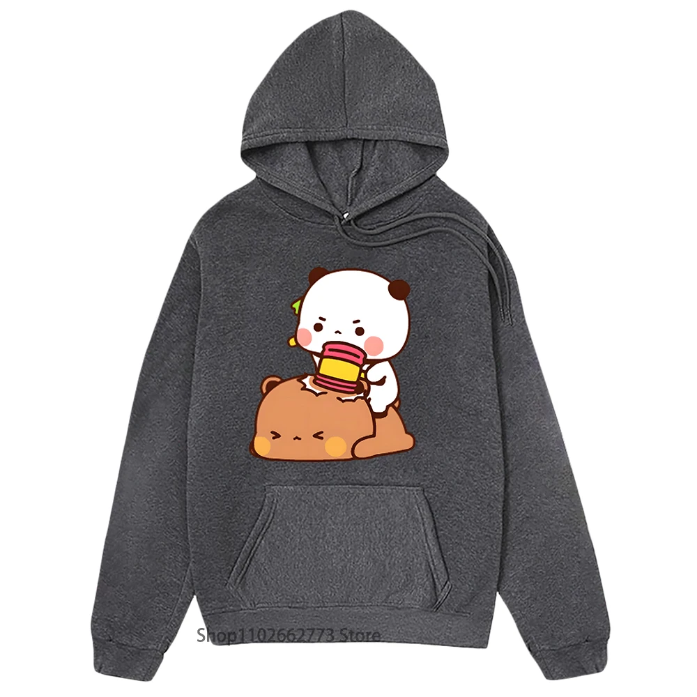 

Funny Bubu and Dudu Brownie Bear Couple Hoodie Girl Kawaii Cute Print Sweatshirt Women Clothes Men Casual Winter Autumn Hoody