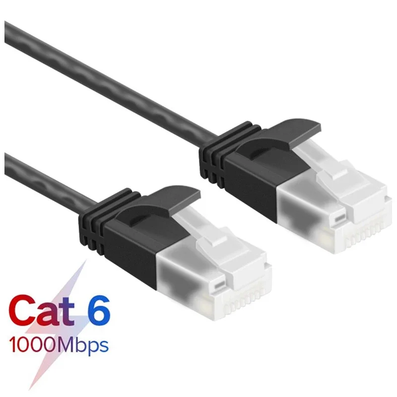 Кабель Ethernet CAT 6, UTP кабель, ультратонкий, угловой (90 градусов) разъем RJ45, для подключения ноутбука, маршрутизатора, ТВ-приставки TV BOX