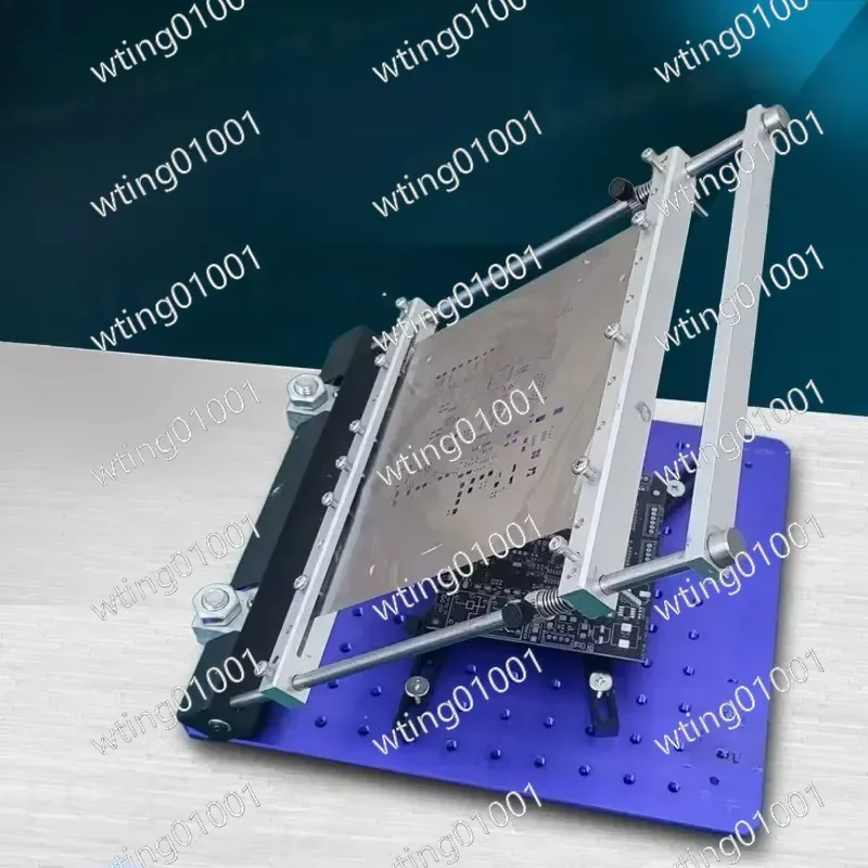 Precision Manual SMT PCB Solder Paste Printing Table 170x170mm Mini Steel Mesh Screen Printer for Circuit Board Soldering