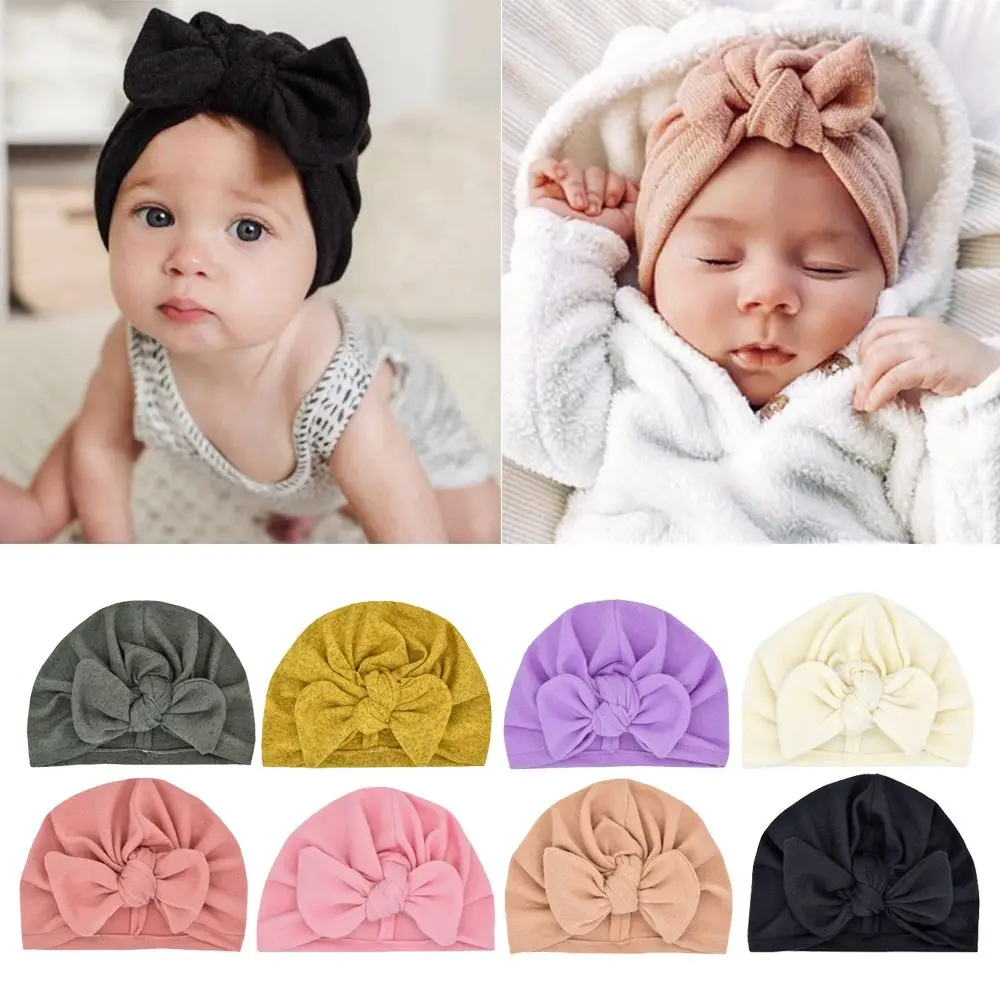 

Аксессуары для волос для новорожденных, Детская эластичная повязка на голову, Детская шапка-тюрбан, детские вязаные шапки, шапки с бантом