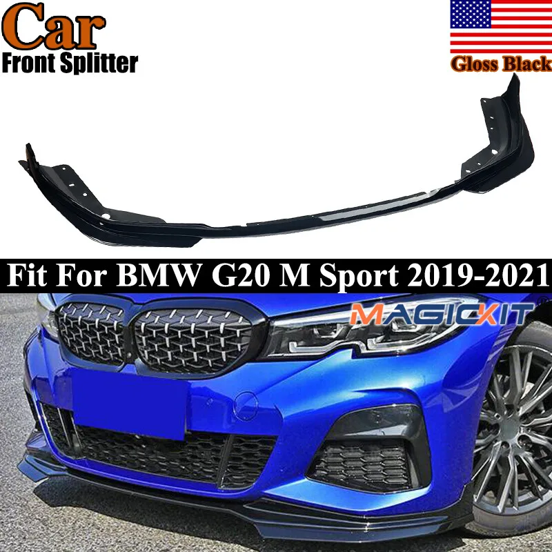 

For BMW G20 Front Bumper Lip G28 3 Series 330i M340i 2019 2020 2021 2022 M Sport Performance Gloss Black Bumpers Splitter Trim