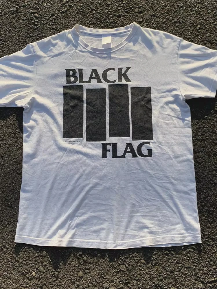 

Cool Black Flag Logo T-Shirt Men's Women's Plus Size Casual Short Sleeve Crew Neck Cotton Tee Unisex Fashion Street Tops