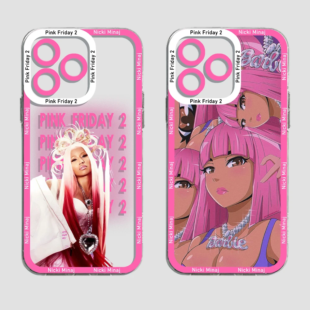 Nicki Minaj Rapper Pink Friday 2 Phone Case For iPhone 15 14 13 12 11 Mini Pro Max X XR 7 8 Plus Transparent Cover