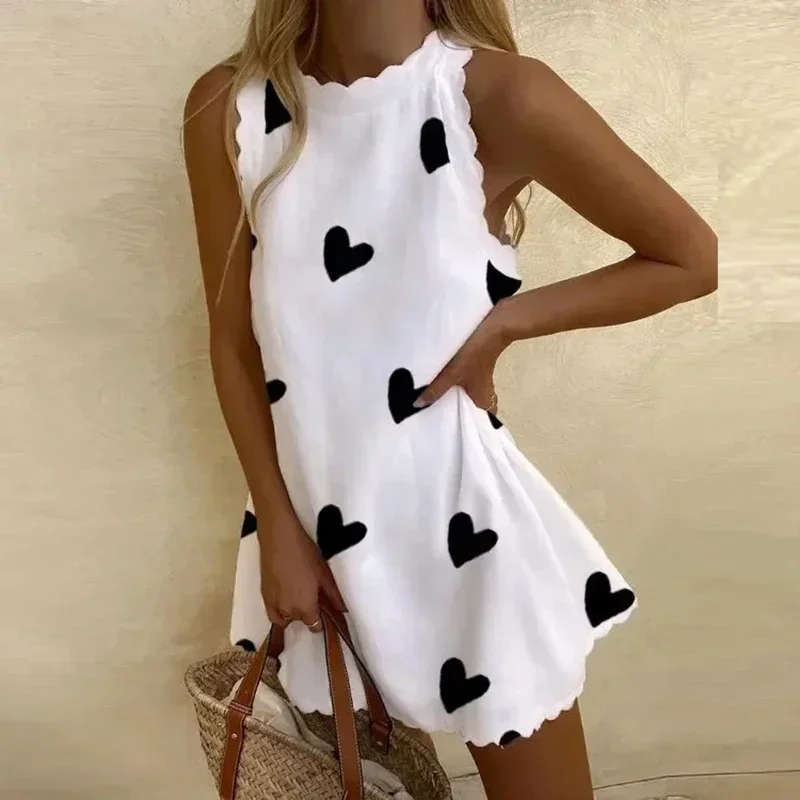 Women Summer Dress Loose Solid Sleeveless Party Mini Dresses For Women Elegant Loose Beach Party Female Dress Vestidos 2023