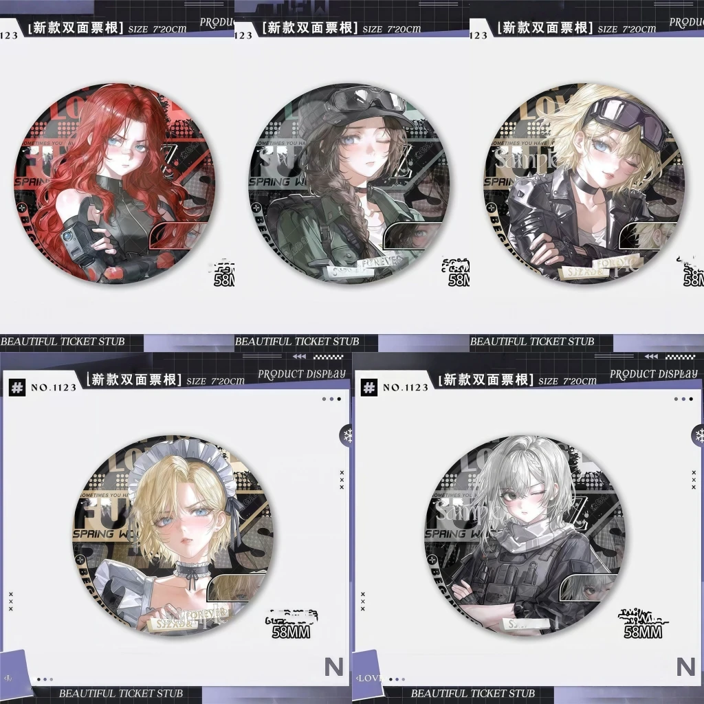 58mm Game Delta Force Claire Ann Byers Mai‌ Hackclaw Cosplay COSTUME Badge Pin SPTE Tinplate Brooch Porp