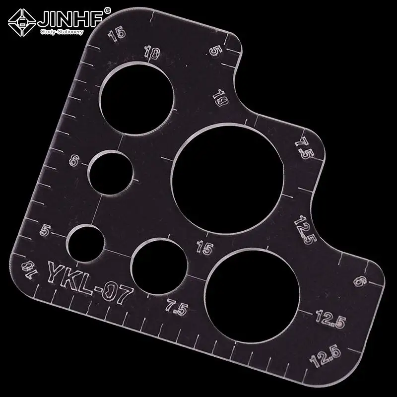 1PCS Acrylic Rounded Ruler R Rules DIY Supply Tool Full Size Template For Handmade Leather Style Pattern Drawing Ruler