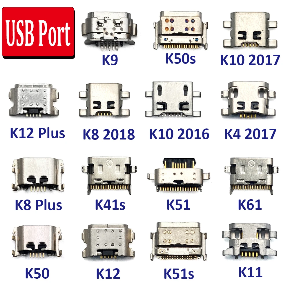 NEW Mini USB jack socket connector charger Charging Port For LG K9 K4 K61 K51S K51 K50S K50 K41S K12 Plus K11 K10 2016 2017 2018